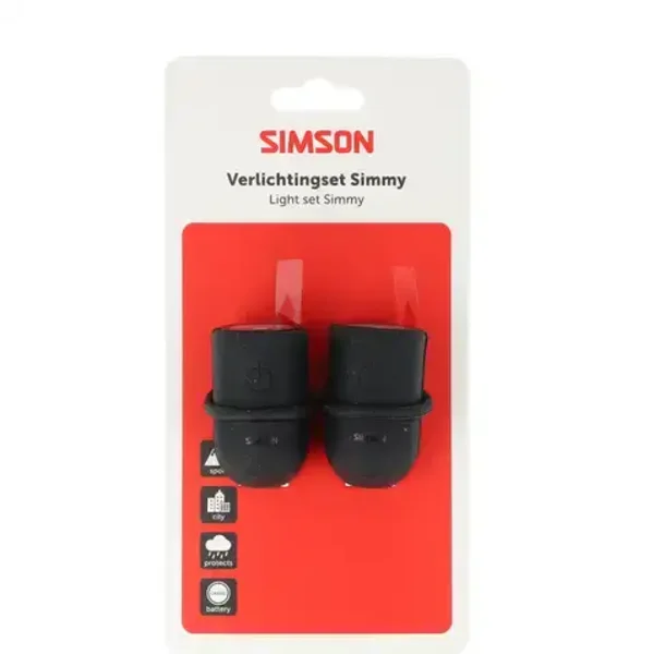 Simson verlichtingsset Simmy batterij zwart