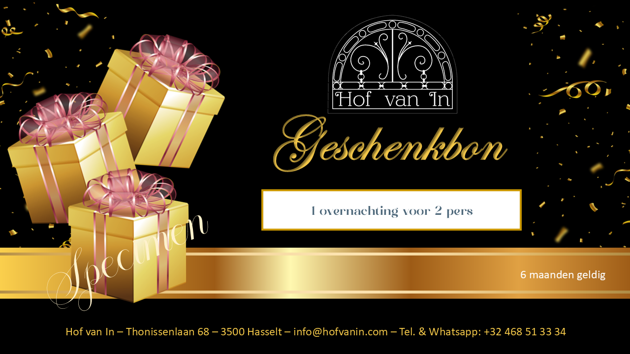 Overnachting voor 2 pers. - Digitale geschenkbon