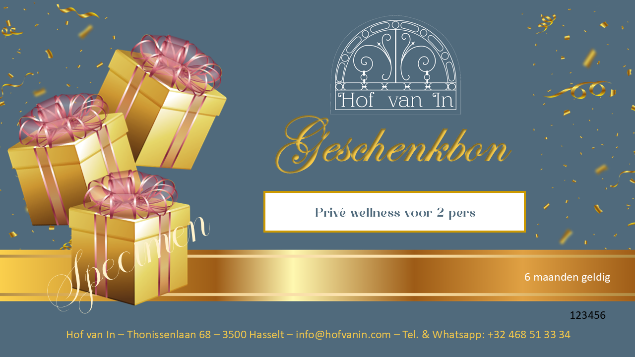 Geschenkbon in luxe doos voor een privéwellness voor 2