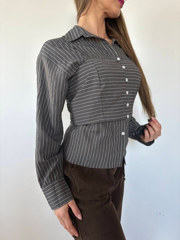 Koszula w paski dwuczęściowa