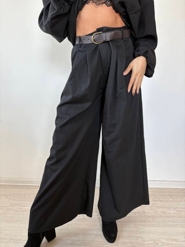 Eleganckie spodnie z szeroką nogawką