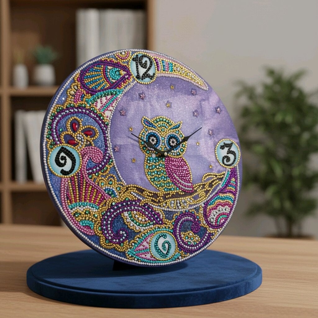 Horloge "Hibou", 35 cm de diamètre