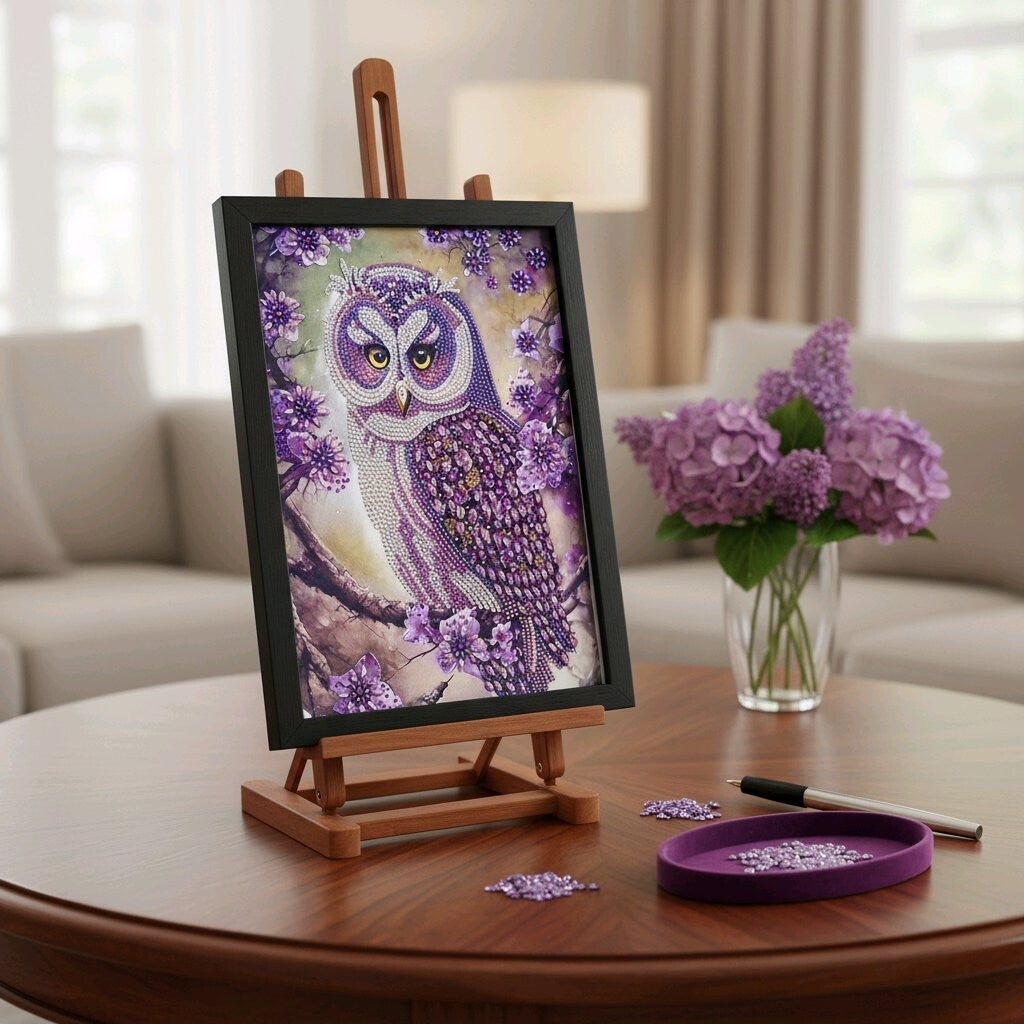 Chouette, 30x40 cm, rond