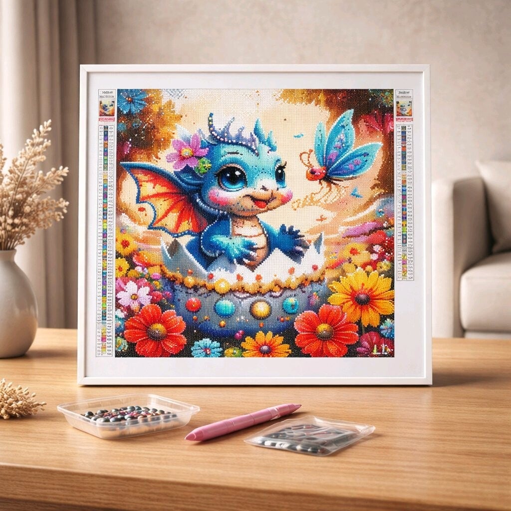 Dragon dans son oeuf, 40x40 cm, carré