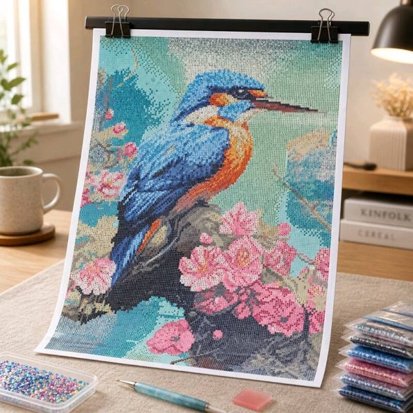Kit Martin-pécheur brillant, 40x60 cm, rond