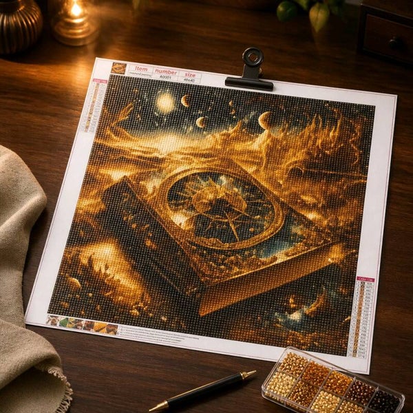 Kit Livre en or, 40x40 cm, rond