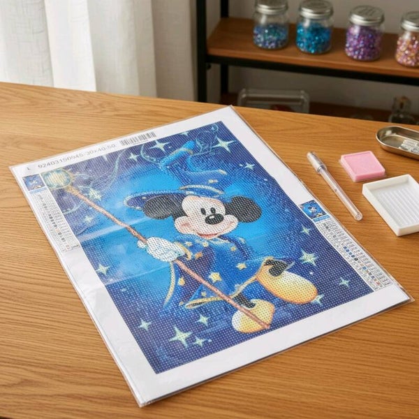 Kit Mickey magicien, 30x40 cm, rond