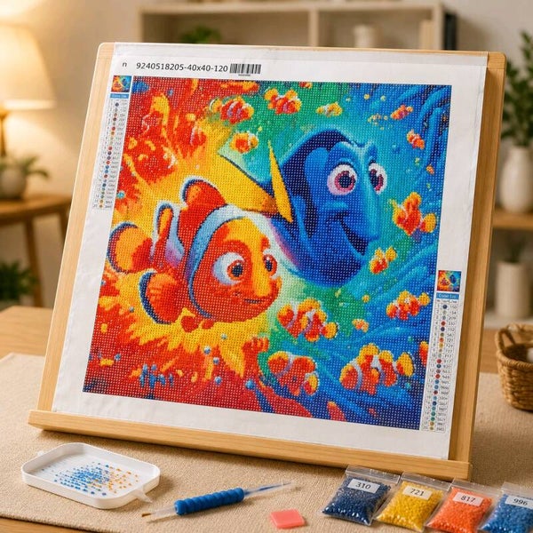 Kit Némo et Dory, 40x40 cm, rond
