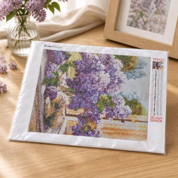 Kit Glycine en fleur, 30x40 cm, rond