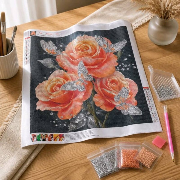 Kit 3 Roses, 40x40 cm, rond