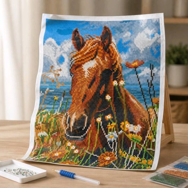 Kit Portrait de cheval, 30x40 cm, rond