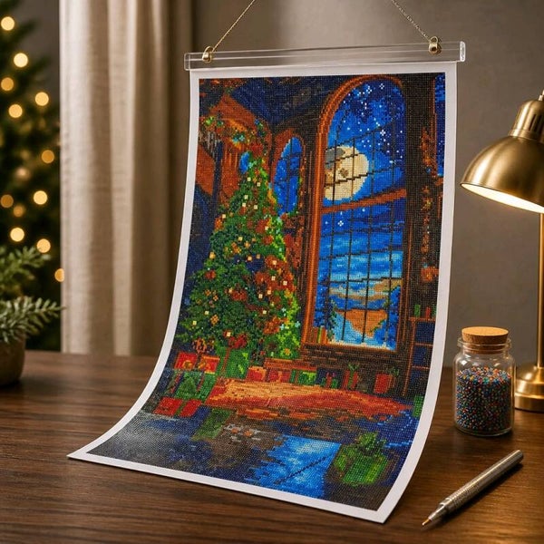 Kit Sapin de Noël devant une fenêtre, 40x60 cm