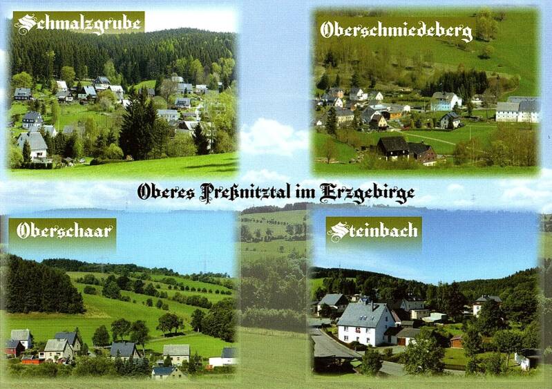 Oberes Preßnitztal mit Oberschaar, Steinbach, Schmalzgrube und Oberschmideberg