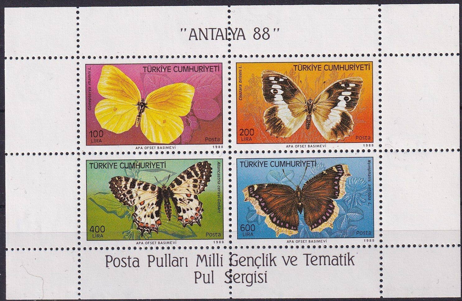 Turkije - 1988 - Vlinders - Postfris