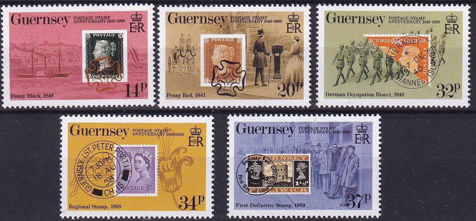 Guersney - 1990 - 150 jaar zegels - Postfris