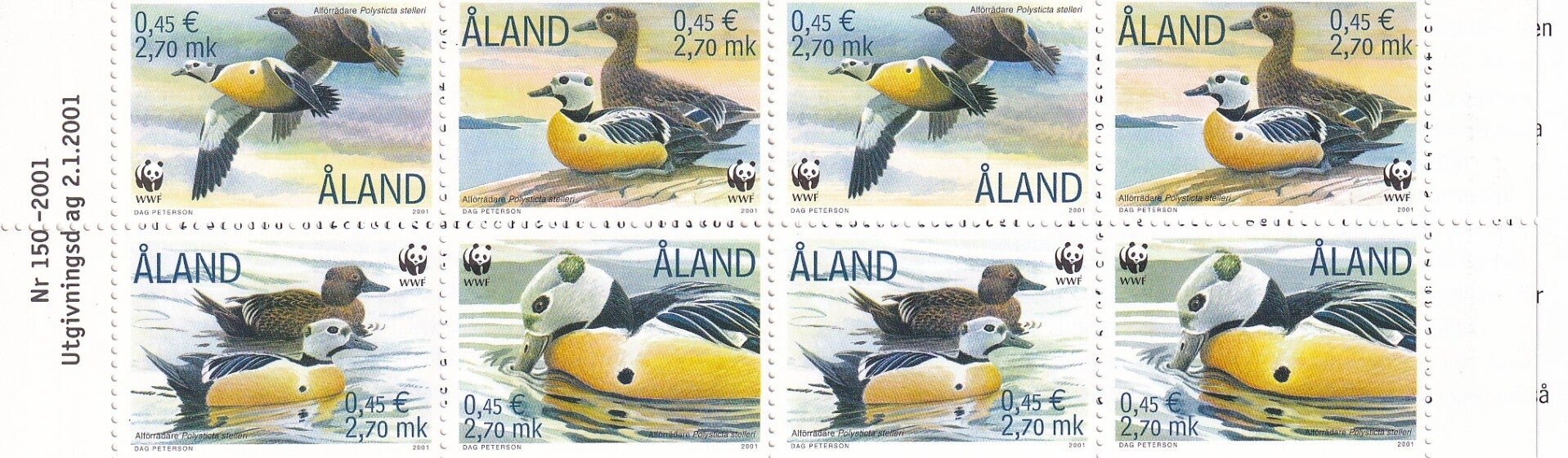 Aland - 2001 - WWF / Eenden - Postfris