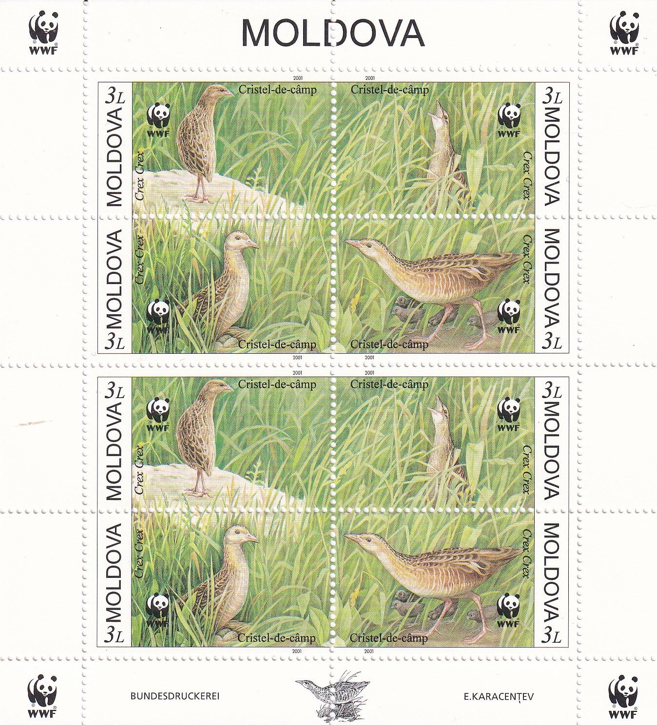 Moldavie - 2001 - WWF / Vogels - Postfris