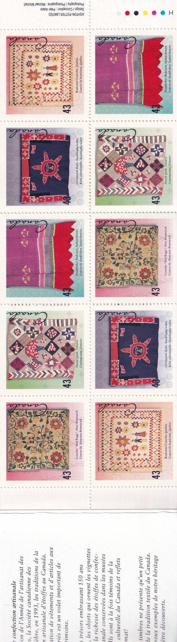 Canada - 1993 - Textiel - Boekje - Postfris