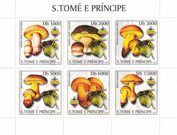 S.Tome et Principe - 2003 - Paddestoelen / Bijen - Postfris