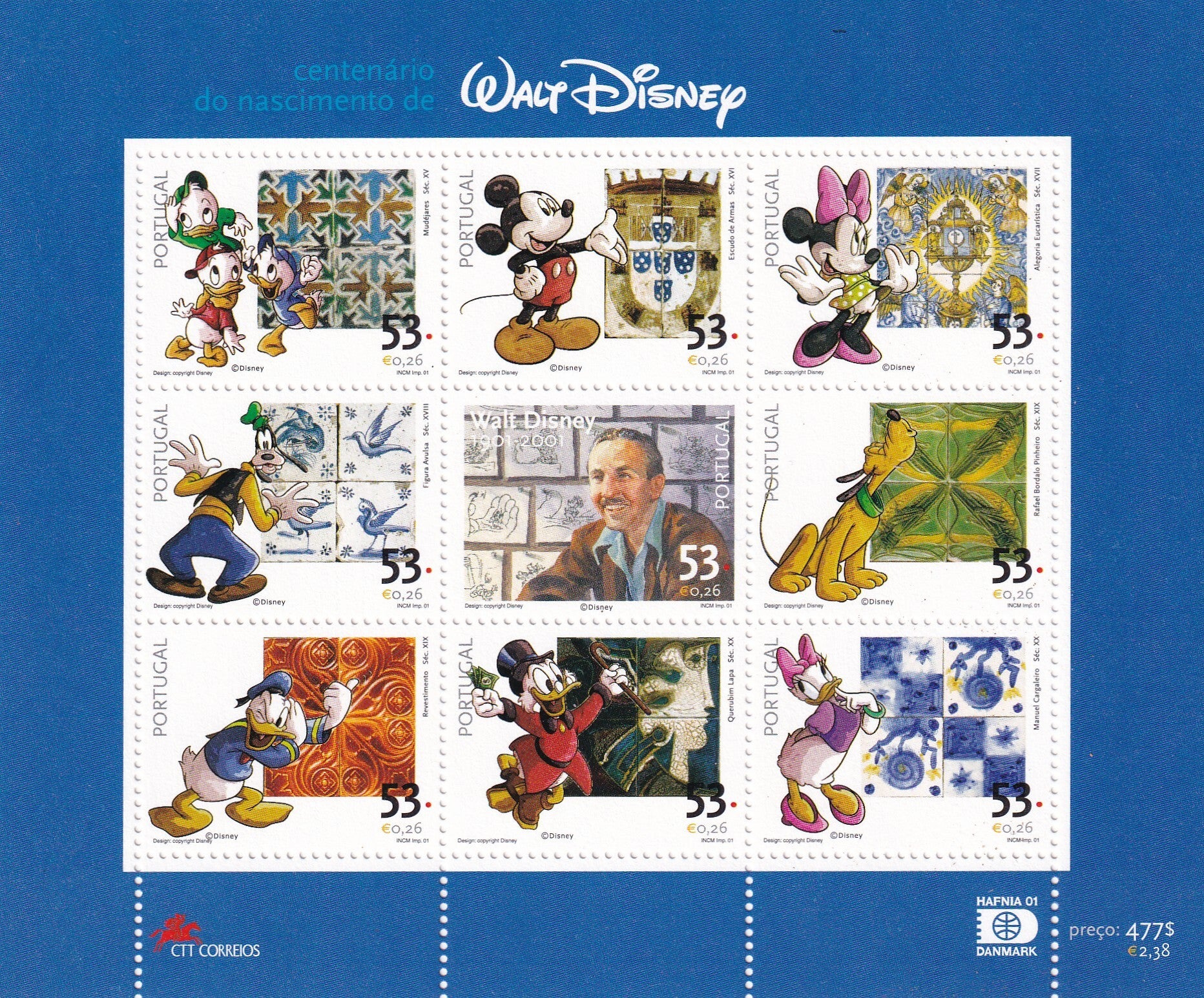 Portugal - 2001 - Walt Disney - Postfris