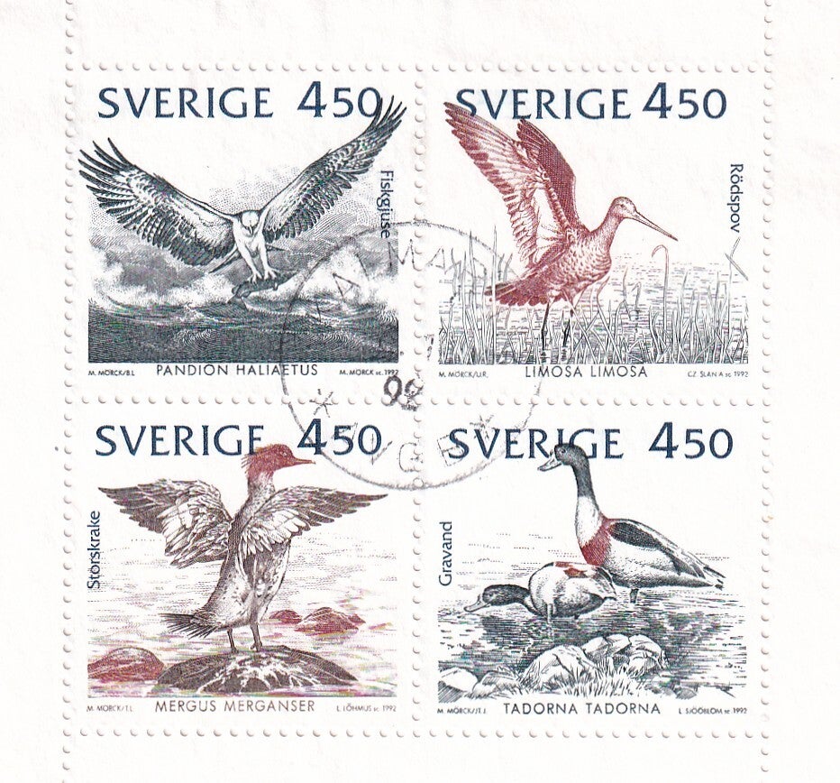 Zweden - 1992 - Vogels - Gestempeld