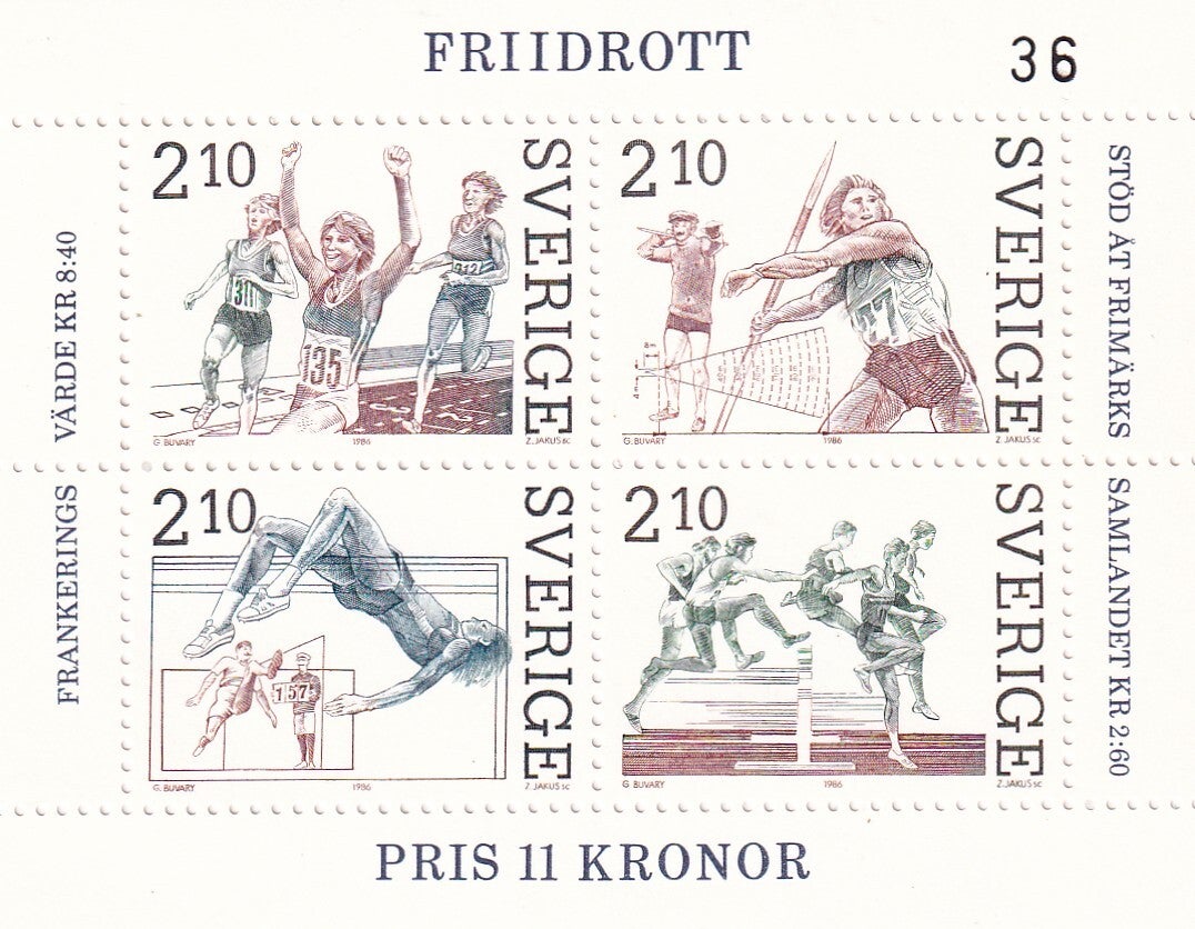 Zweden - 1986 - Atletiek - Postfris