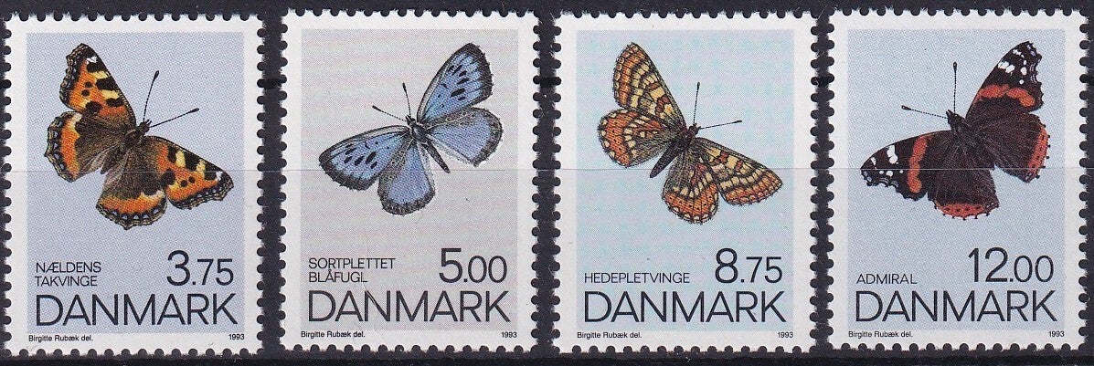 Denemarken - 1993 - Vlinders - Postfris