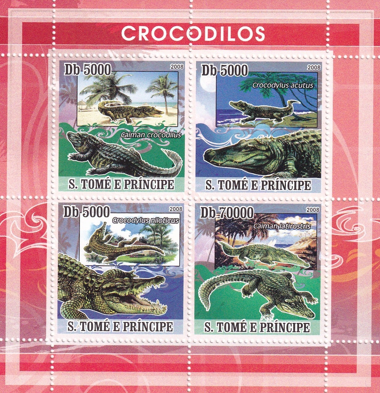 S.Tome et Principe - 2008 - Krokodillen - Postfris