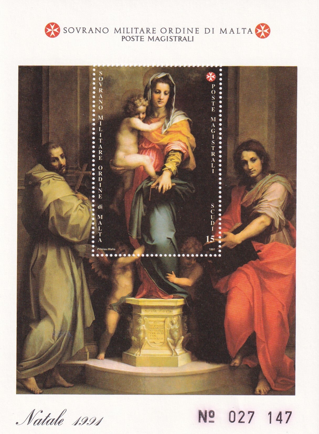 Soevereine Orde van Malta - 1991 - Kerst - Postfris