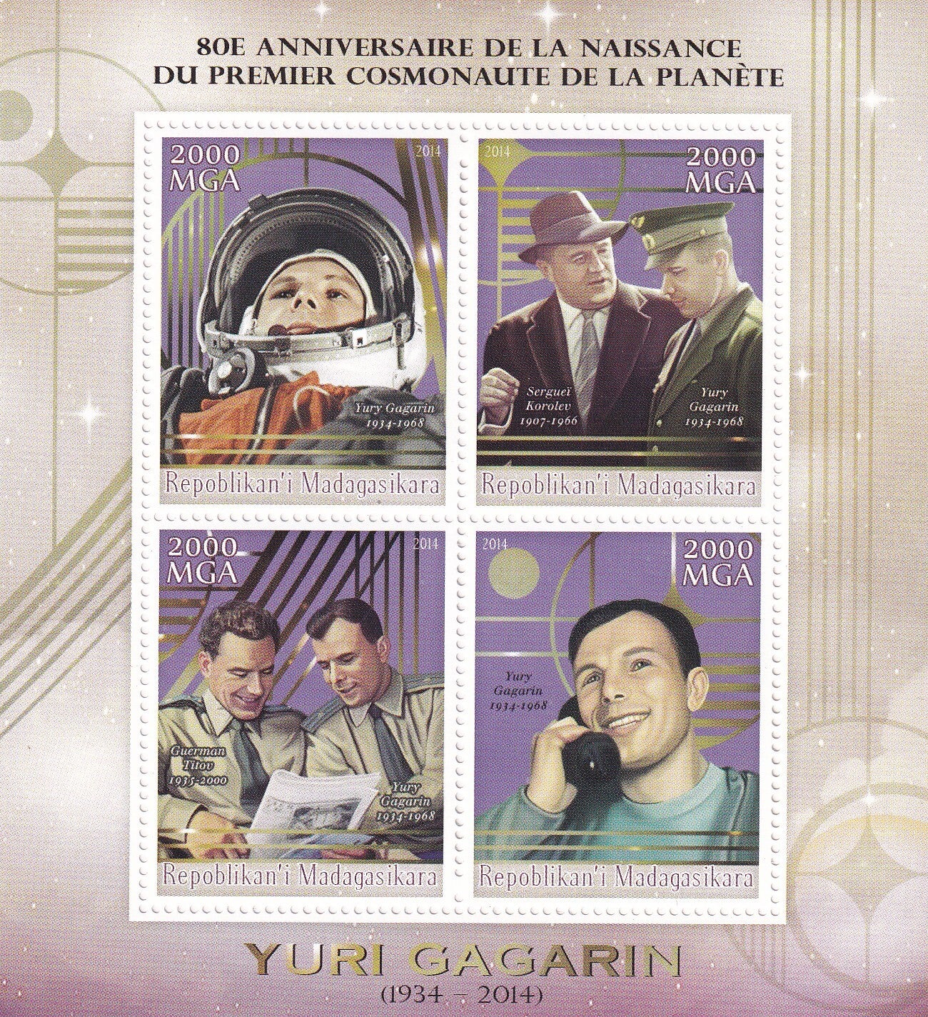 Madagaskar - 2014 - Y Gagarin - Postfris