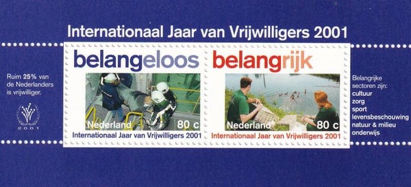 Nederland - 2001 - Vrijwilligers - Postfris