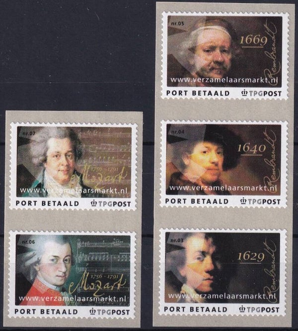 Nederland - 2006 - Port betaald - Rembrandt/Mozart - Postfris