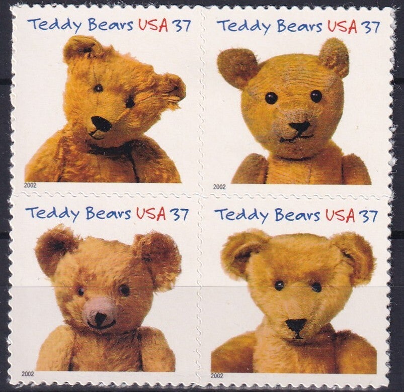 USA - 2002 - Teddyberen - Ongebruikt (plakker/rest)