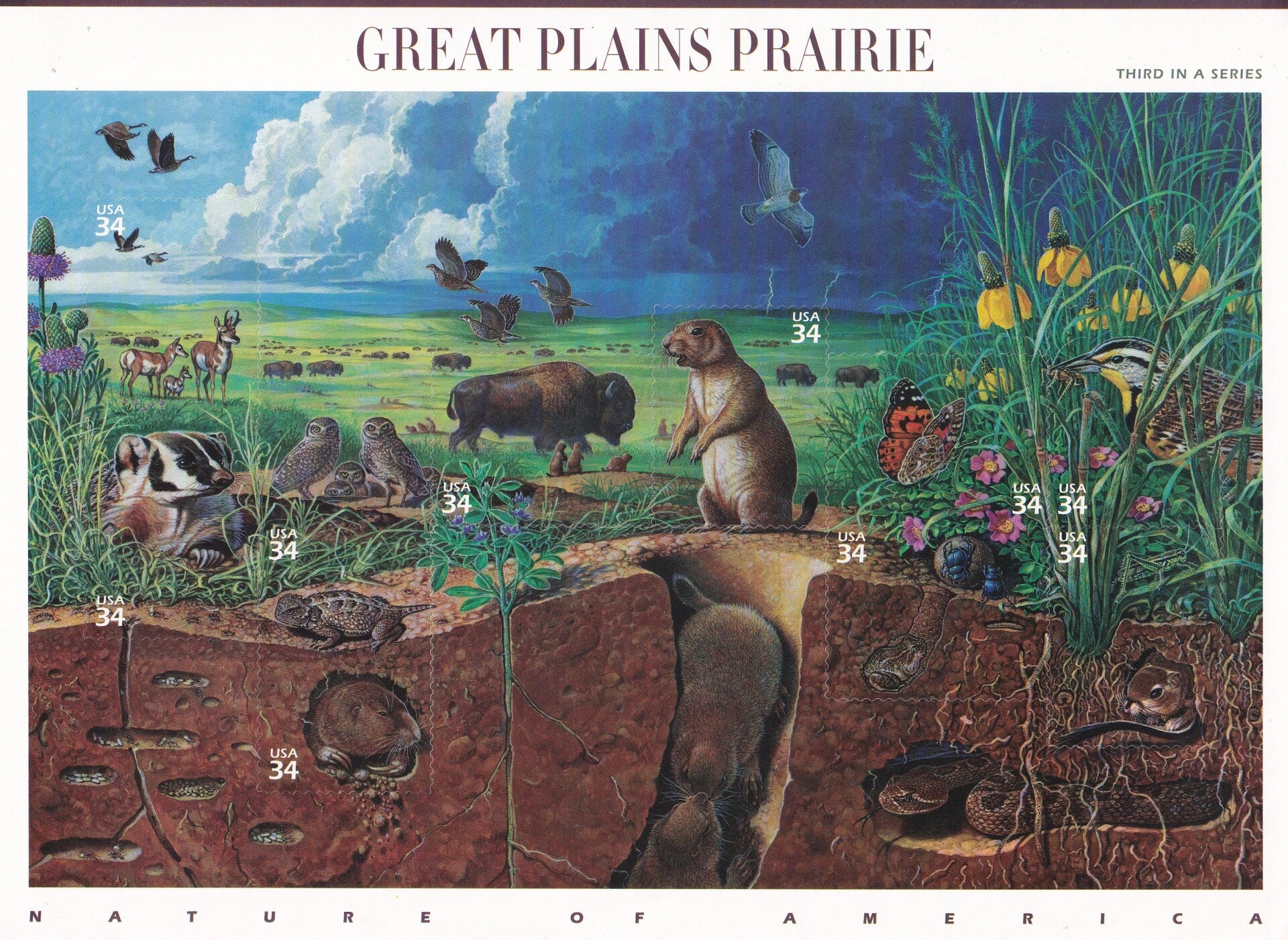 USA - 2001 - Prairie - Ongebruikt (plakker/rest)