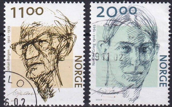 Noorwegen - 2002 - Schrijvers - Gestempeld
