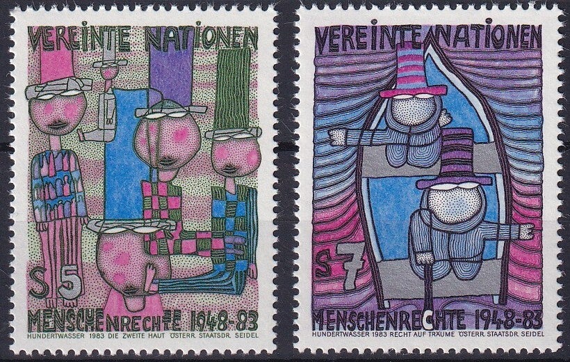 Verenigde Naties Wenen - 1983 - Mensenrechten / Hundertwasser - PF