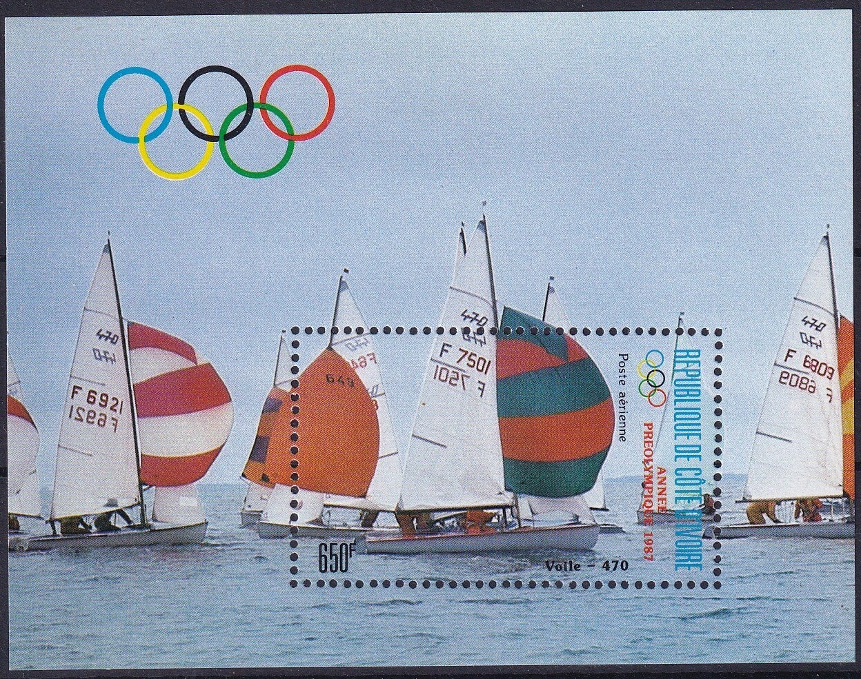 Ivoorkust - 1987 - Olympische spelen - Postfris