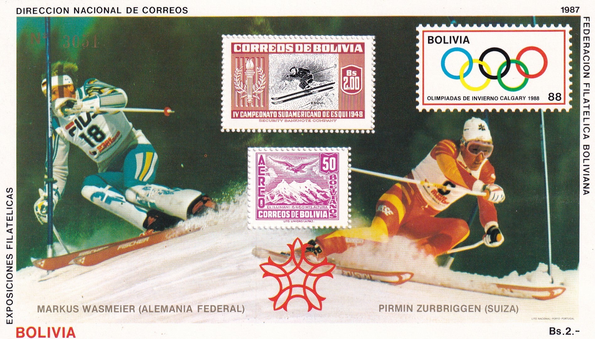 Bolivie - 1987 - Olympische spelen - Postfris