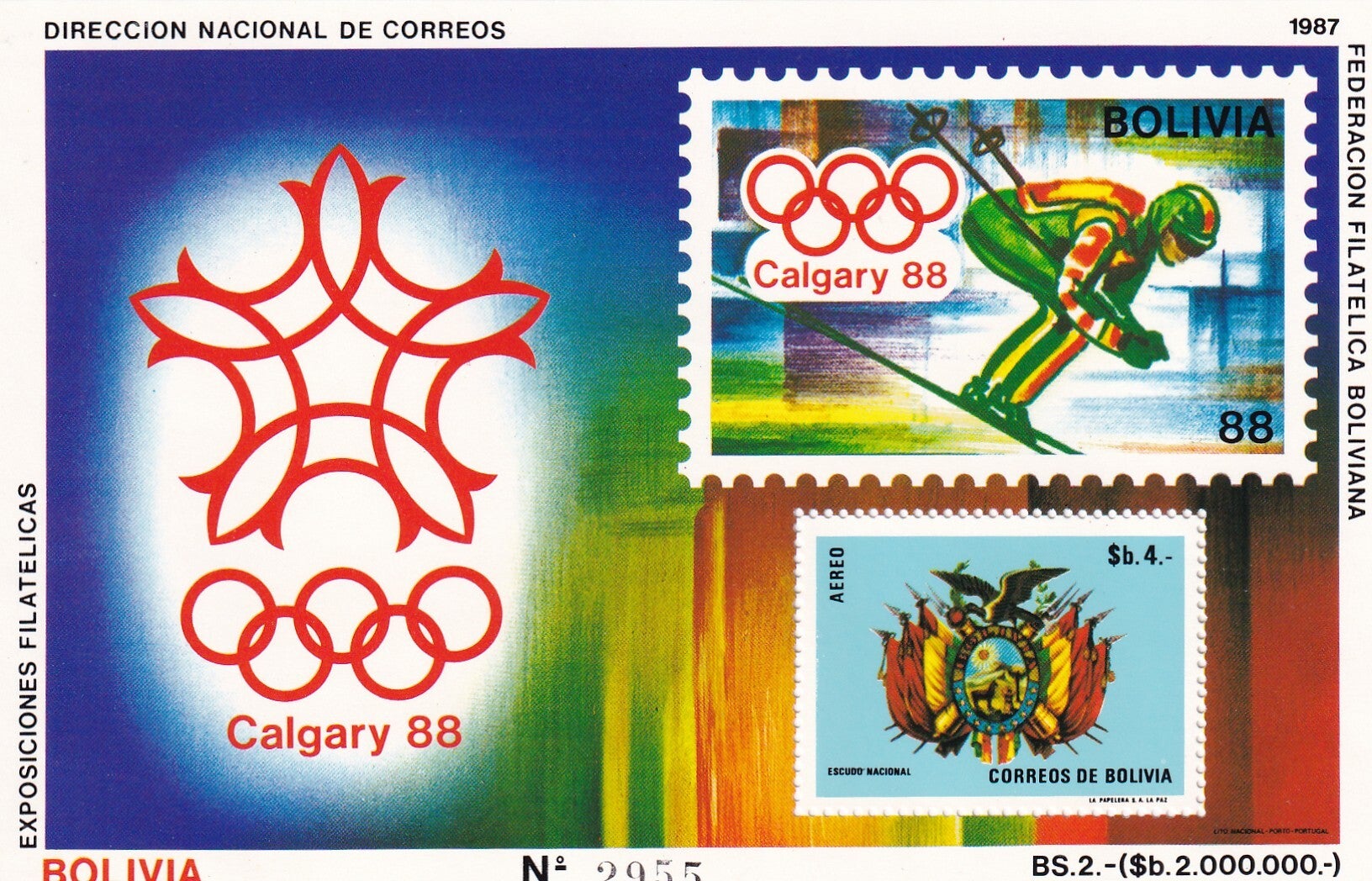 Bolivie - 1987 - Olympische spelen - Postfris