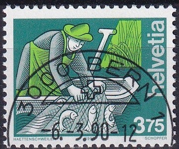 Zwitserland - 1990 - Definitive / Vissen - Gestempeld