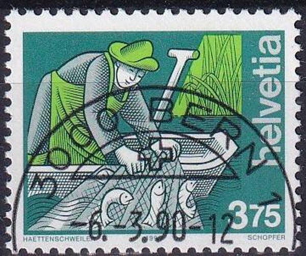 Zwitserland - 1990 - Definitive / Vissen - Gestempeld