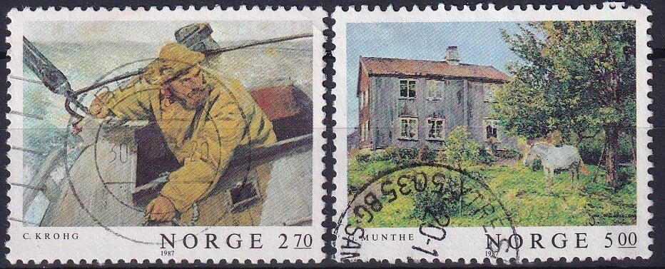 Noorwegen - 1987 - Schilderijen - Gestempeld