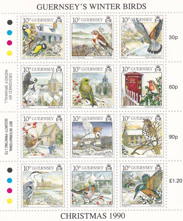 Guersney - 1990 - Kerst / Vogels - Postfris