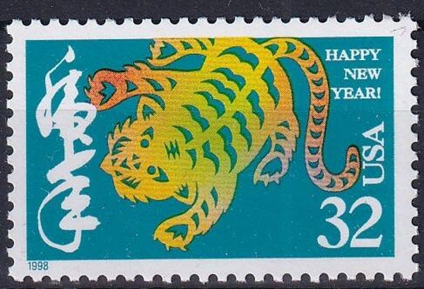 USA - 1998 - Jaar van de tijger - Ongebruikt (plakker/rest)