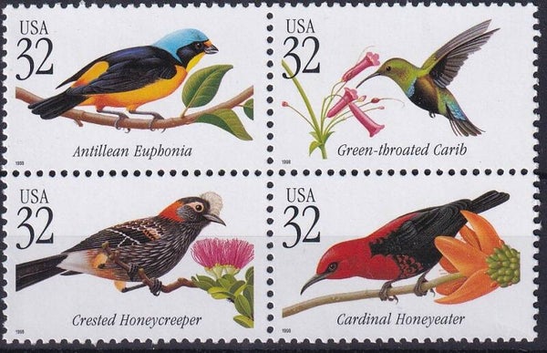 USA - 1998 - Vogels - Ongebruikt (plakker/rest)