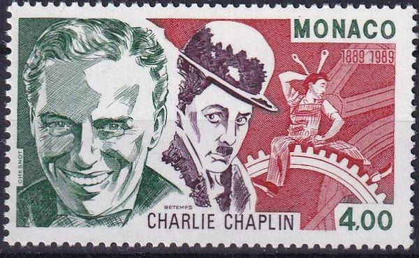 Monaco - 1989 - Charlie Chaplin - Postfris