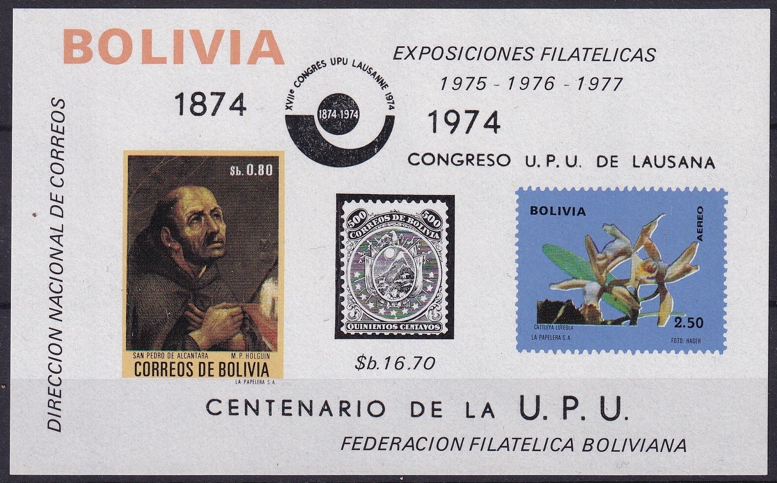Bolivia - 1974 - Eventen / UPU - Postfris