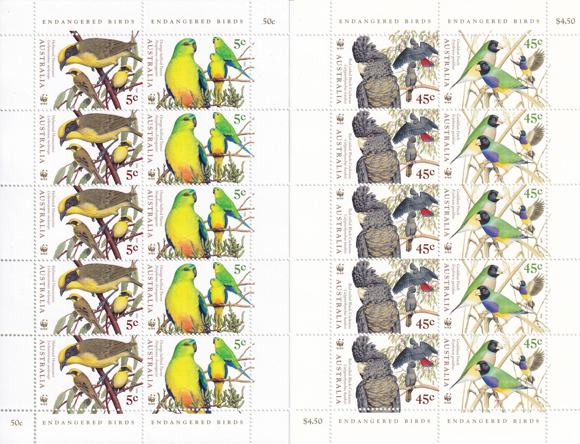Australie - 1998 - WWF / Vogels - Postfris