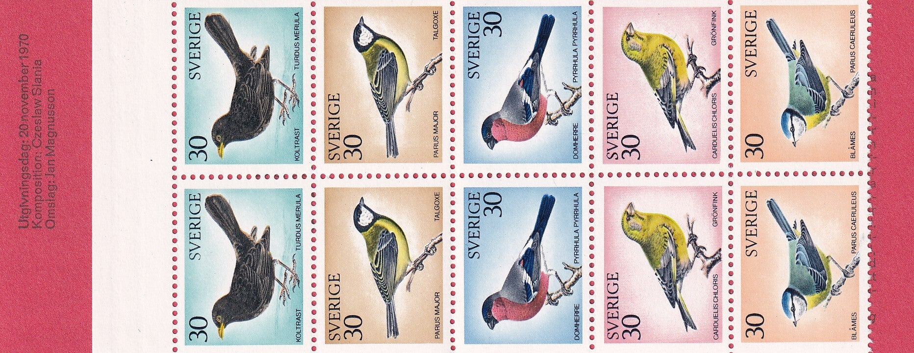 Zweden - 1970 - Vogels - Boekje - Postfris