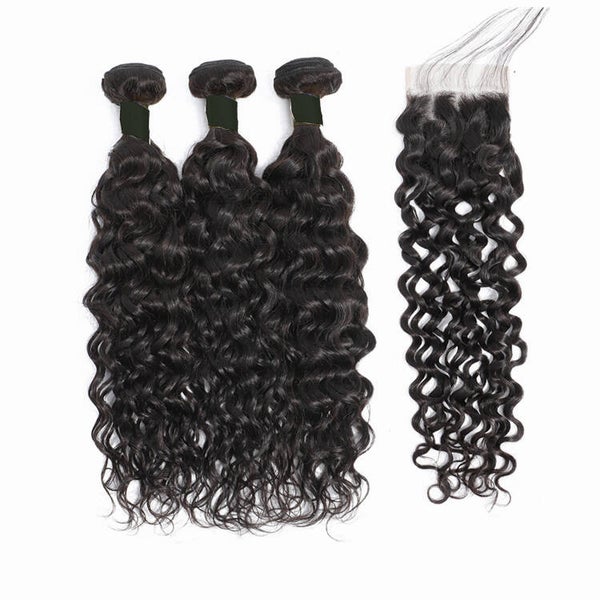 Water wave transparent lace frontal with baby hair